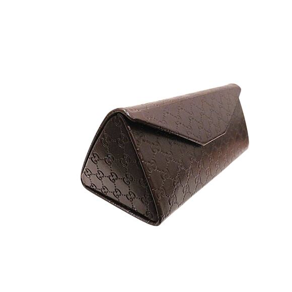 Gucci Collapsible Trifold GG Brown Leather Case Eyeglasses Sunglasses Organizer - Picture 2 of 8